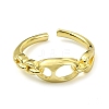 Brass with Cubic Zirconia Open Cuff Ring RJEW-B051-12G-2