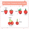 30Pcs 3 Styles Transparent Acrylic Pendants TACR-CJ0001-61-2