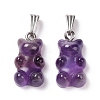 Natural Amethyst Pendants X-G-G854-01P-07-2