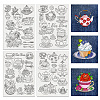 4 Sheets 11.6x8.2 Inch Stick and Stitch Embroidery Patterns DIY-WH0455-175-1