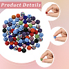 90Pcs Glass Rhinestone Clay Pave Round Beads RB-LT0001-02-4