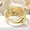 Brass Micro Pave Clear Cubic Zirconia Cuff Rings RJEW-U035-09GP-3