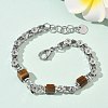 Natural Tiger Eye Link Chain Bracelets for Women BJEW-Z148-06P-03-1
