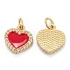 Brass Micro Pave Clear Cubic Zirconia Pendants ZIRC-M115-43G-D-2