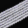 AB Color Plated Natural Quartz Crystal Beads Strands G-T144-A07-05-1