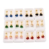 Heart Glass Ear Fake Plugs EJEW-H105-25G-E-1