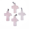 Natural Rose Quartz Pendants G-J354-09A-1