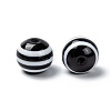 Round Striped Resin Beads RESI-R158-10mm-11-3