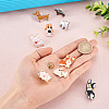 15Pcs 15 Style Puppy Dog Enamel Pins JEWB-YS0001-13-6