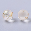 Transparent Spray Painted Frosted Glass Beads GLAA-N035-05A-02-2