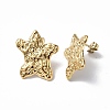 Ion Plating(IP) 304 Stainless Steel Textured Star Stud Earrings for Women EJEW-F300-01G-1