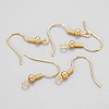 Golden Brass Earring Hooks Ear Wire Hooks X-KK-Q261-5-1