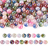 190Pcs 19 Colors Electroplate Transparent Crackle Glass Beads GLAA-TA0002-18-1