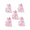Transparent Resin Bowknot Kitten Decoden Cabochons RESI-M045-07A-1