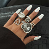 7Pcs Alloy with Acrylic Rhinestone Finger Rings FS-WG60B09-04-1