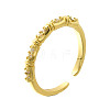 2Pcs 2 Styles Brass Micro Pave Clear Cubic Zirconia Cuff Rings for Women RJEW-S399-05G-5