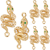 9Pcs Brass Micro Pave Cubic Zirconia Links/Connectors ZIRC-BBC0003-29-1