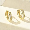 Brass Micro Pave Cubic Zirconia Hoop Earring KK-CBA98BA-07G-B-1
