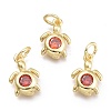 Brass Micro Pave Cubic Zirconia Pendants KK-P187-12-G-2