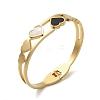 304 Stainless Steel Enamel Heart Hinged Bangles LS-BJEW-E099-03G-1
