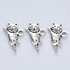 Tibetan Style Alloy Kitten Pendants X-TIBE-R316-069AS-RS-1