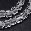 Faceted Cube Transparent Glass Beads Strands EGLA-E041-5mm-D01-2