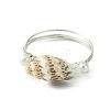 Natural Sea Shell Finger Rings RJEW-TA00173-4