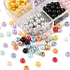 480Pcs 12 Colors Baking Painted Pearlized Glass Pearl Round Beads HY-YW0001-04-3