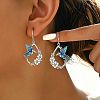 Alloy Enamel Bird & Flower Dangle Earrings for Women WG6BE60-04-1