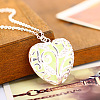 Alloy Heart Cage Pendant Necklace with Synthetic Luminaries Stone LUMI-PW0001-048S-D-3