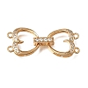 Heart Brass Micro Pave Clear Cubic Zirconia Fold Over Clasps CU-CBA4292-845G-1
