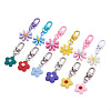 12Pcs 12 Colors Resin/Acrylic Pendants Keychains KEYC-BY0001-01-2