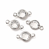 304 Stainless Steel with Glass Connector Charms STAS-G305-08P-03-3