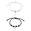 2Pcs Alloy & Brass Charm Bracelets for Women Men BJEW-JB11287-2