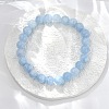Natural & Dyed White Jade Bead Stretch Bracelets BJEW-K212-B-018-6