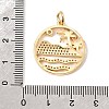 Brass Micro Pave Clear Cubic Zirconia Pendants CU-CBA6344-02G-3