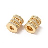 Brass Micro Pave Cubic Zirconia European Beads KK-M233-34G-3