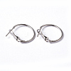Platinum Color Brass Hoop Earrings X-EC259-NF-1