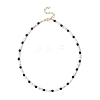 Round Natural Lapis Lazuli & Natural Howlite Heishi Beaded Necklaces NJEW-JN05662-3