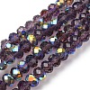 Electroplate Transparent Glass Beads Strands EGLA-A046-01A-11-1