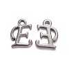 Gunmetal Plated Alloy Letter Pendants LS-PALLOY-J718-01B-E-1