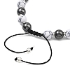 Adjustable Synthetic Howlite & Non-Magnetic Synthetic Hematite Round Braided Bead Bracelets for Womem Men BJEW-JB13588-4