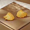 Simple Stainless Steel Seashell Stud Earrings NE7504-2