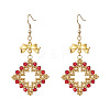 3 Pairs Glass Dangle Earrings EJEW-MZ00709-3
