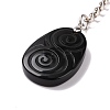 Natural Gemstone Teardrop with Spiral Pendant Keychain KEYC-A031-02P-5