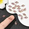 SHEGRACE Brass Pave Cubic Zirconia Square Connector Charms XGRQ2O093-440E-G-5
