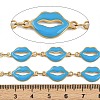 304 Stainless Steel Enamel Lip Link Chains CHS-K023-03G-06-2