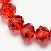 Red Color Faceted Rondelle Handmade Imitate Austrian Crystal Glass Beads X-G02YI0G3-1
