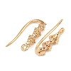 Brass Micro Pave Clear Cubic Zirconia Triangle Earring Hooks KK-A274-12G-2