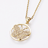 Brass Micro Pave Cubic Zirconia Pendant Necklaces NJEW-E111-82G-2